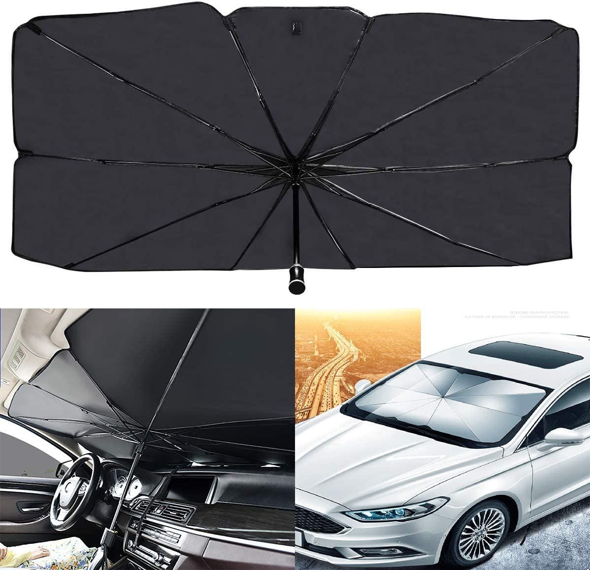 Universal Foldable Car Windshield Sun Shade Umbrella – UV Protection & Heat Insulation Cover