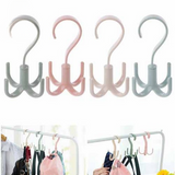 1Pcs Rotatable Hook Wardrobe Bag Rack Organizer Holder For Closet Scarf Belt Shoes Hanging Storage Hooks(Random Color)