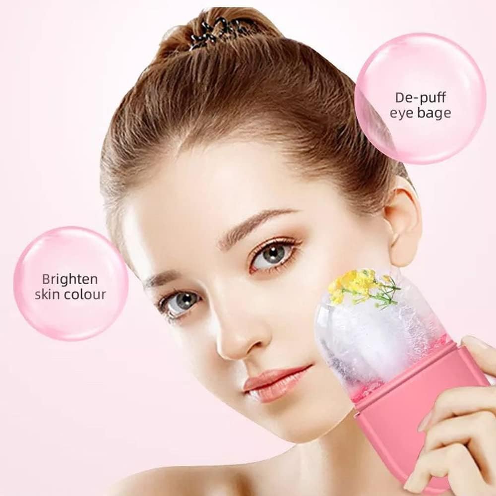 (Plain Design )Ice Roller For Face Ice Roller For Face Massager Face Ice Roller To Enhance Skin Glow Shrink &Tighten Pores Reusable Facial Ice Roller Face Ice Treatment (Random Color)