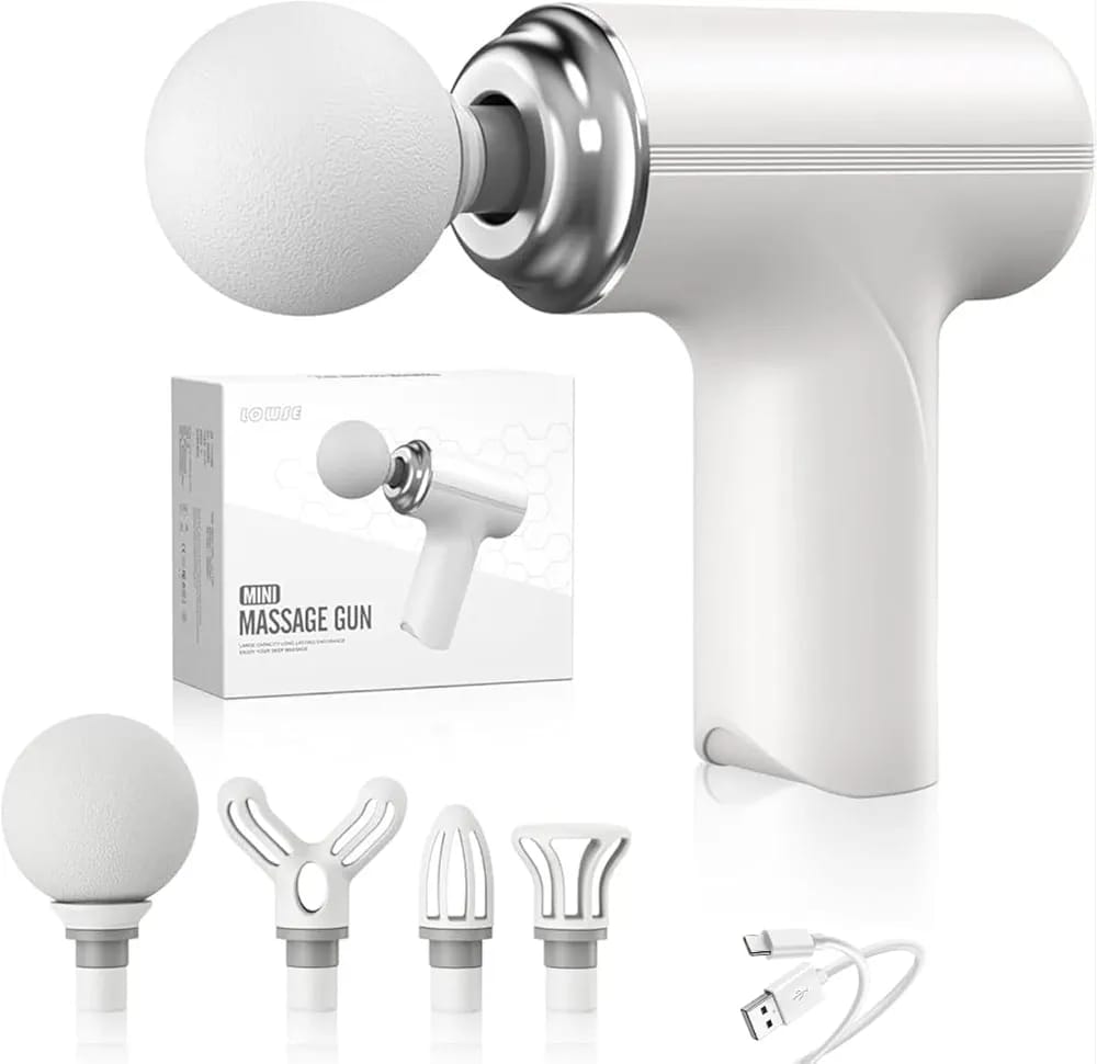 4-In-1 Rechargeable Massage Gun – Multi-Functional Deep Tissue Body Massager With 4 Massage Heads, Type-C Charging & Long Battery Life