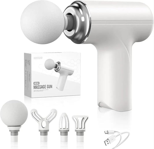 4-In-1 Rechargeable Massage Gun – Multi-Functional Deep Tissue Body Massager With 4 Massage Heads, Type-C Charging & Long Battery Life