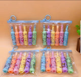 Pack Of 6 Bottle Shaped Kromi Character Highlighters For Girls And Boys – Cute Stationery Set