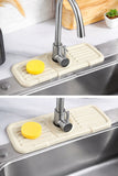 Sink Faucet Mat | Faucet Absorbent Mat Silicon Kitchen Sink Splash Guard Drain Pad | Soap Holder (Random Color)