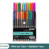 Gel Pen & Highlighter Set | 12 Pens | 1.0mm Color Pen Set For Art, Journaling & School Supplies