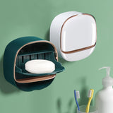 Luxury Soap Holder With Drain Tray – Wall Mounted Soap Case Box Designed To Keep Your Soap Bars Dry And Long Lasting (Random Color)
