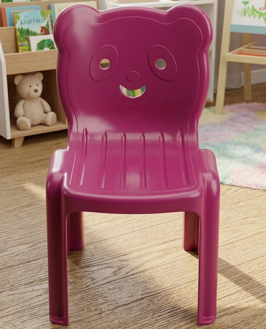 Panda Face Design Kids Chair - Cute Animal Themed Lightweight Seating Furniture Durable Comfortable Miniature Seat For Toddler Playroom (Random Color)