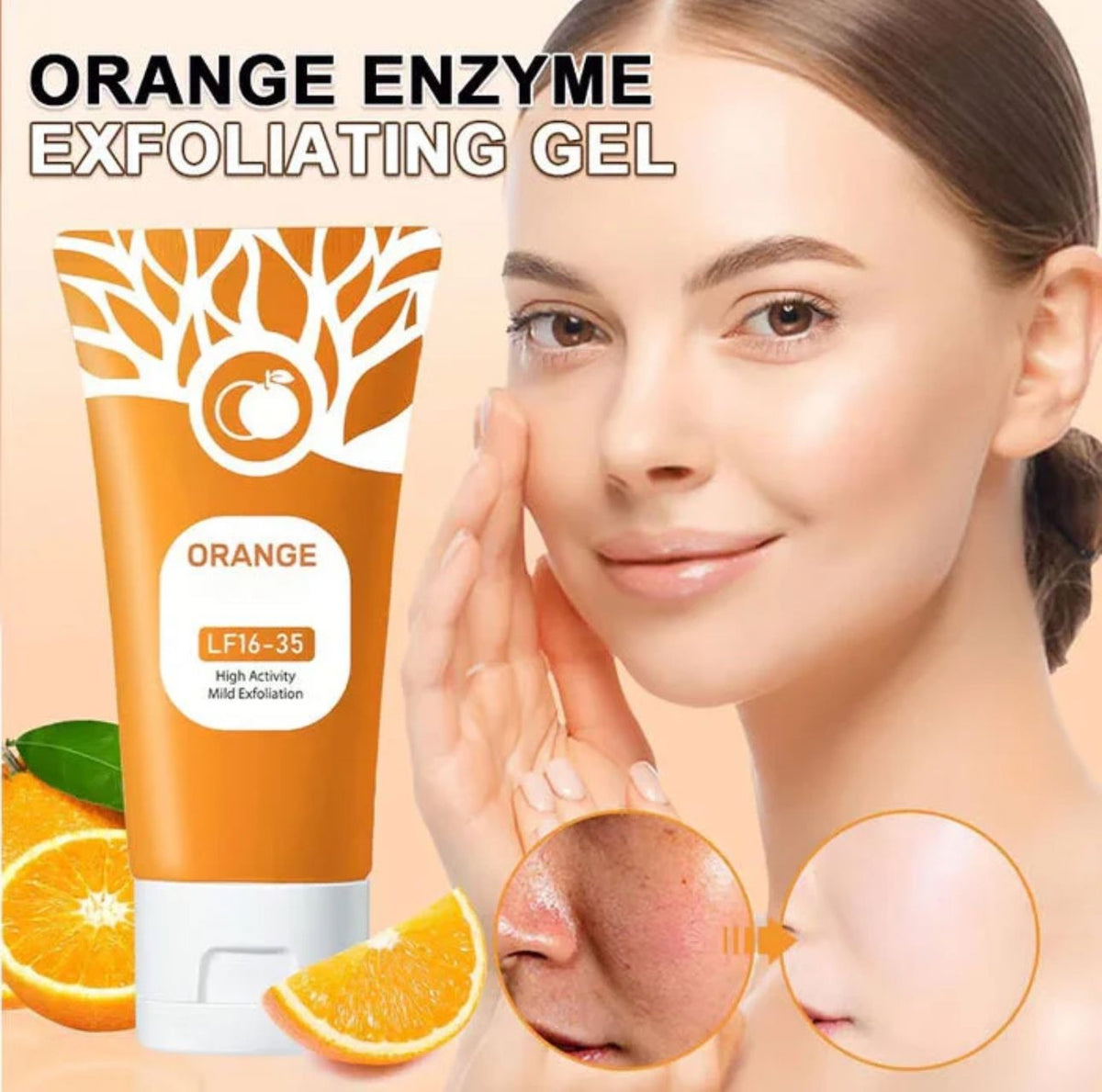 Orange Enzyme Exfoliating Gel | Brightening, Nourishing & Citrus Skincare For Radiant, Glowing, Healthy Skin 50ml