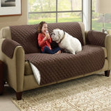 (Double SofaR COVER) EVERSIBLE WASHABLE COUCH Sofa COAT COVER - Brown