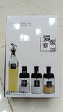 Oil Bottle Set 4 Piece Daisy Glass Spice Set With 3 Spice Jars 180ml And 1 Oil Bottle 750ml