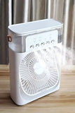 Multi-Function Portable Desktop Air Cooler Fan – High-Velocity Cooling With LED Lighting, Adjustable Speed, And Built-In Humidifier Mist (Size 10 Inch)