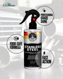 Stainless Steel Cleaner & Polish – Fingerprint Remover & Protective Shine Spray | THREE GUYS - German Engineered (250) ML