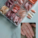 144 Pcs Multicolor Nails Box – Stylish, Durable & Easy-To-Use False Nails For Everyday Fashion, Parties & Nail Art Designs