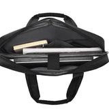 Premium 17-Inch Oxford Fabric Laptop Bag – Spacious Plain Black Waterproof Office Messenger Briefcase
