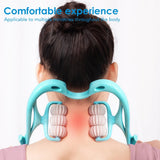 6-Wheel Neck & Spine Massager | Deep Tissue Cervical Massager For Neck, Back & Shoulder Pain Relief | Multifunctional Manual Massage Tool