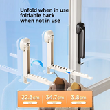 Folding Wall Mounted Clothes Drying Rack With Suction Cup Retractable Portable Space Saving Laundry Organizer - Size 13.5Inch (Random Colour)