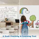 Self-Adhesive Whiteboard Wall Decal Sticker | Strong & Durable Dry Erase Wall Paper | Message Board Peel Stick White Board With 2 Marker For Kids Drawing