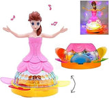 Princess Dancing Doll Toy With 3D Lights, Music & Rotating Movement – Musical LED Doll For Kids