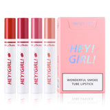 4-In-1 Trending Lipstick Set – Cigarette-Shaped Matte Lipsticks, Long-Lasting, Easy To Apply, Non-Sticky & Fade-Resistant Lip Gloss For Makeup Lovers