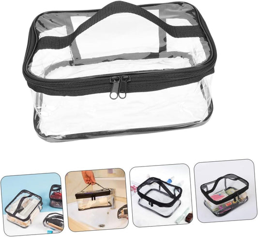 Clear Travel Makeup Bag – Waterproof, Portable, And Stylish Organizer For Cosmetics & Toiletries - Transparent Clear Cosmetic Bag, Portable Toiletry Bag, Zipper Organizer, Transparent Travel Makeup Pouch - Random Color