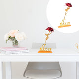 24k Gold Plated Rose (With Love Holder Box) Gift Ramazan Greeting Mother's Day Gift Flower Gold Dipped Rose