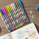 12 Colors Gel Pens Set – Glitter & Metallic 1.0mm Fine Tip | Kids Coloring, Sketching & Drawing Gift Set