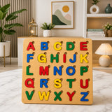 Capital ABC Alphabet Puzzle Board Game - Educational Wooden Learning Toy Crafted From MDF Wood For Children And Early Literacy Skills