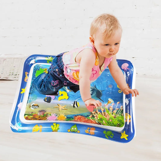 Inflatable Water Play Mat – Premium Baby Toy For Infants & Toddlers (3–24 Months), Muscle Strengthening & Sensory Development, 27.4x21.5x2.2 Inch (Random Color)
