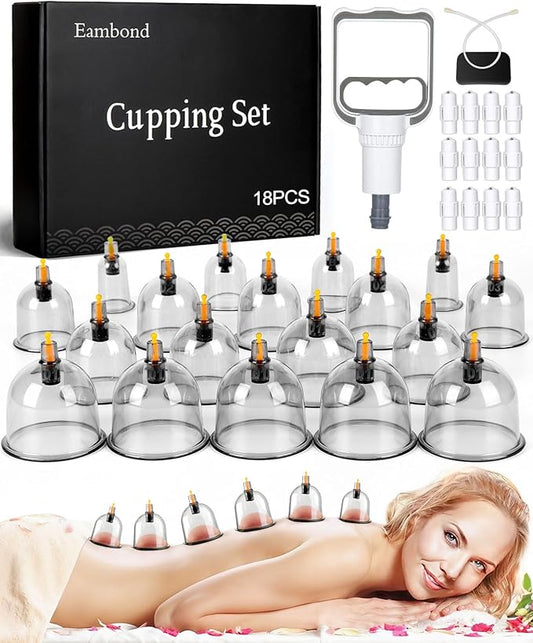 10-Piece Hijama Cupping Therapy Set – Vacuum Suction Massage Cups With Pull-Out Pump | Pain Relief, Blood Circulation, Relaxation & Muscle Recovery Kit