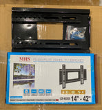 MHS Fixed Tv Wall Mount Bracket 14 To 42 Inch Heavy Duty Led Lcd Tv Stand With Bubble Level And Complete Fitting Kit