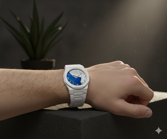 White Aura Watch Elegant Design Durable Build Comfortable Strap Clear Display Perfect For Daily Wear And Special Occasions Reliable Performance Stylish Look