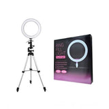 Portable 10-Inch LED Ring Light With 7 Feet Adjustable Tripod Stand & Mobile Holder | 3 Light Modes | Foldable 2 Feet | USB Powered