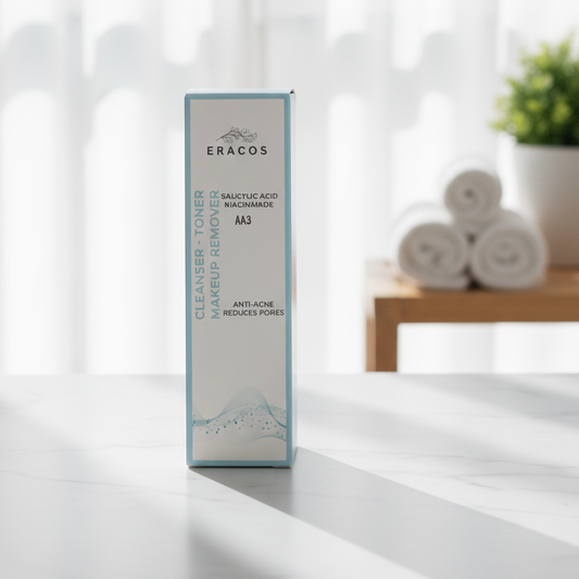 Eracos AA3 Cleanser Toner Makeup Remover Gentle Formula Clears Impurities Removes Makeup Refreshes Skin Provides Smooth And Healthy Look - 200ml