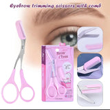 Eyebrow Scissors With Comb | Precision Cutting Scissors For Eyebrow Shaping & Grooming (Random Colour)