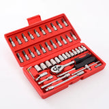 46-Piece Socket Wrench Set – Complete Ratchet & Bit Tool Kit