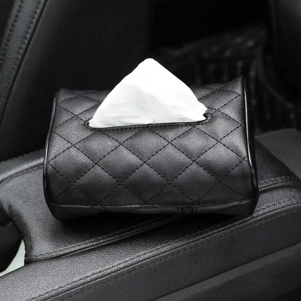 Luxury Leather Car Napkin Holder – Sleek Design, Easy Access & Secure Fit For Tissues