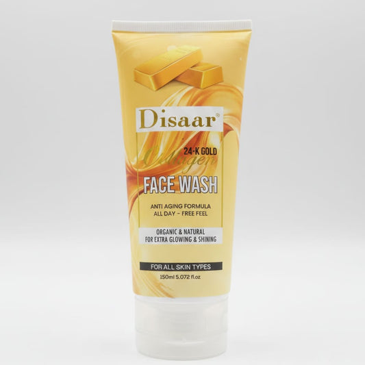 Disaar 24K Gold Face Wash Liquid For All Skin Types 150Ml Anti Aging Formula Organic And Natural Cleanser