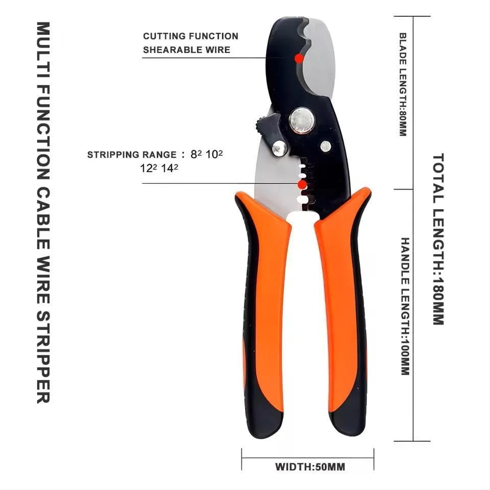 Stainless Steel Wire Cutter Cable Stripper Plier With Multicolor Handle For Household Use (Random Color)