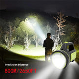 LED Searchlights Handheld Lantern 13000LM 2 Modes USB Rechargeable LED Flashlights High Power Outdoors Camping Hunting Lamp Portable Spotlight