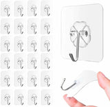 Transparent Self-Adhesive Wall Hooks Sticker – Strong Hold, No Drill, Damage-Free Hanging - Pack Of 10