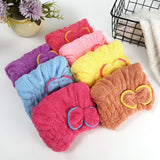 Soft Microfiber Flower Cap Towel For Women – Quick Dry Hair Wrap With Cute Bow Design, Super Absorbent Shower & Bath Turban For Smooth, Frizz-Free Hair (Random Color)