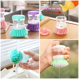 Mini Kitchen Liquid Dish Cleaning Brush | Scrubber Tool, Oil-Resistant, Scrubbing Sponge Remove Stains (Random Color)