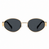 Gold Oval Metal Frame Sunglasses | Retro Fashion Women's Eyewear