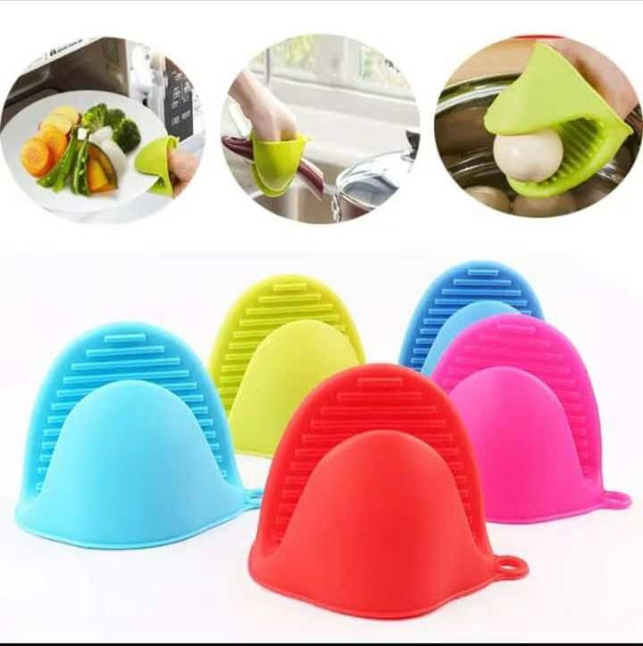 1 Pair Silicone Heat Resistant Glove Clip – Non-Slip Insulation Pot & Bowl Holder, Cooking And Baking Oven Mitt (Random Color)