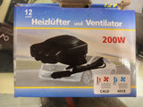 Aeroterma Ventilator 12V Car Heater And Window Defroster 200W – Portable Heating And Cooling Fan For Fast Defrosting And Comfortable Driving