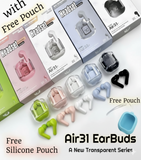 3.1 Professional Air 31 Tws Transparent Earbuds Bluetooth 5.3v (Random Color )