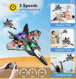 Premium RC Fighter Jet Plane – 2.4G Remote Control Foam Airplane Toy With Lights | High-Speed Glider | Helicopter Style Stunt Aircraft For Kids & Adults
