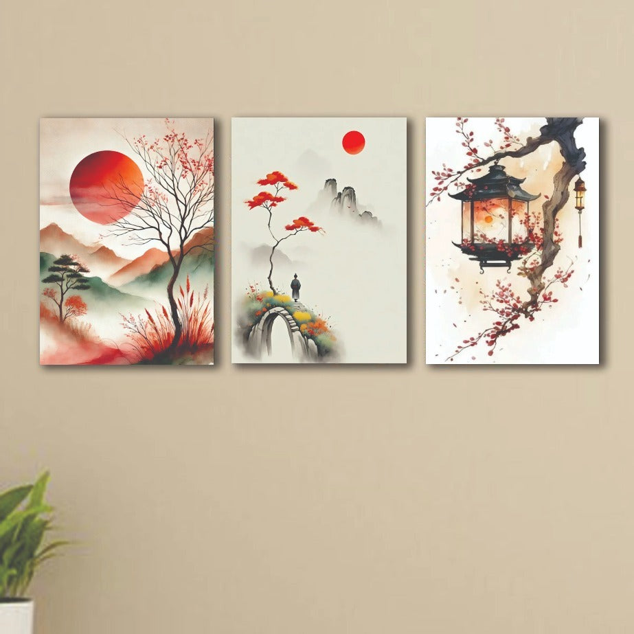 Set Of 3 Premium Wall Art Photo Tiles – Modern Home Decor Sets 8x11