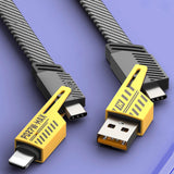 4-In-1 Multi USB Charging Cable – USB-C To USB-C, USB-C To Lightning, USB-A To USB-C, USB-A To Lightning | Fast PD Charger Cord For IPhone, IPad, Samsung, MacBook
