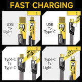 4-In-1 Multi USB Charging Cable – USB-C To USB-C, USB-C To Lightning, USB-A To USB-C, USB-A To Lightning | Fast PD Charger Cord For IPhone, IPad, Samsung, MacBook