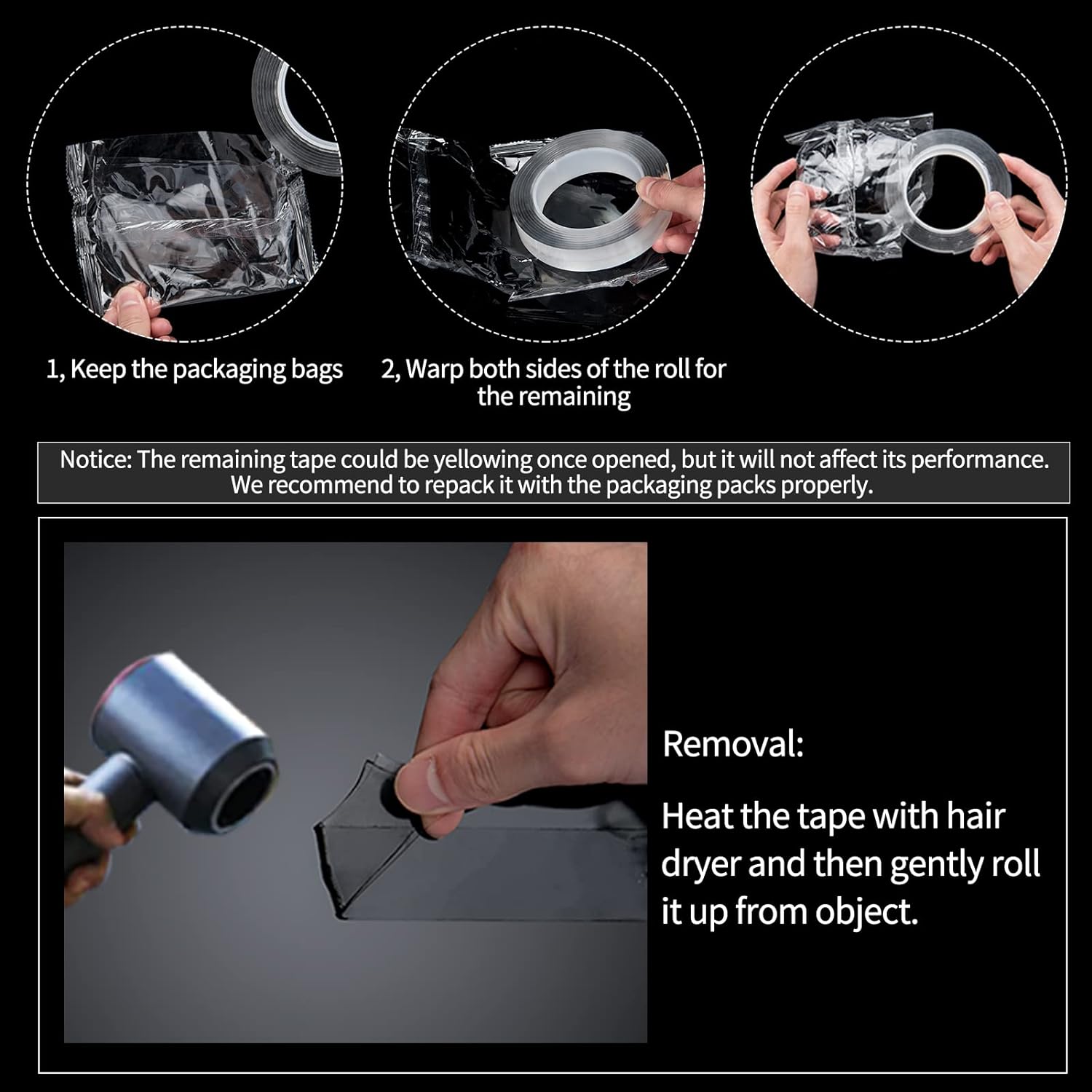 Nano Tape 3 Meter Double Side Tape |Washable Reusable Tape